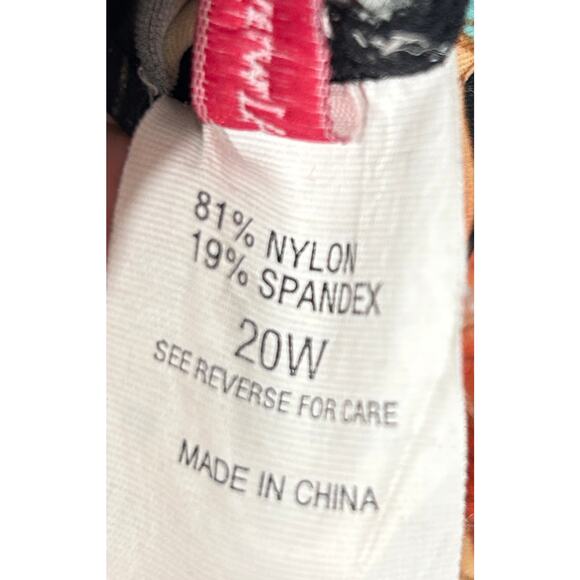 Always For Me Floral Skirted Swimsuit 20W Tropical Black One-Piece - Picture 5 of 7